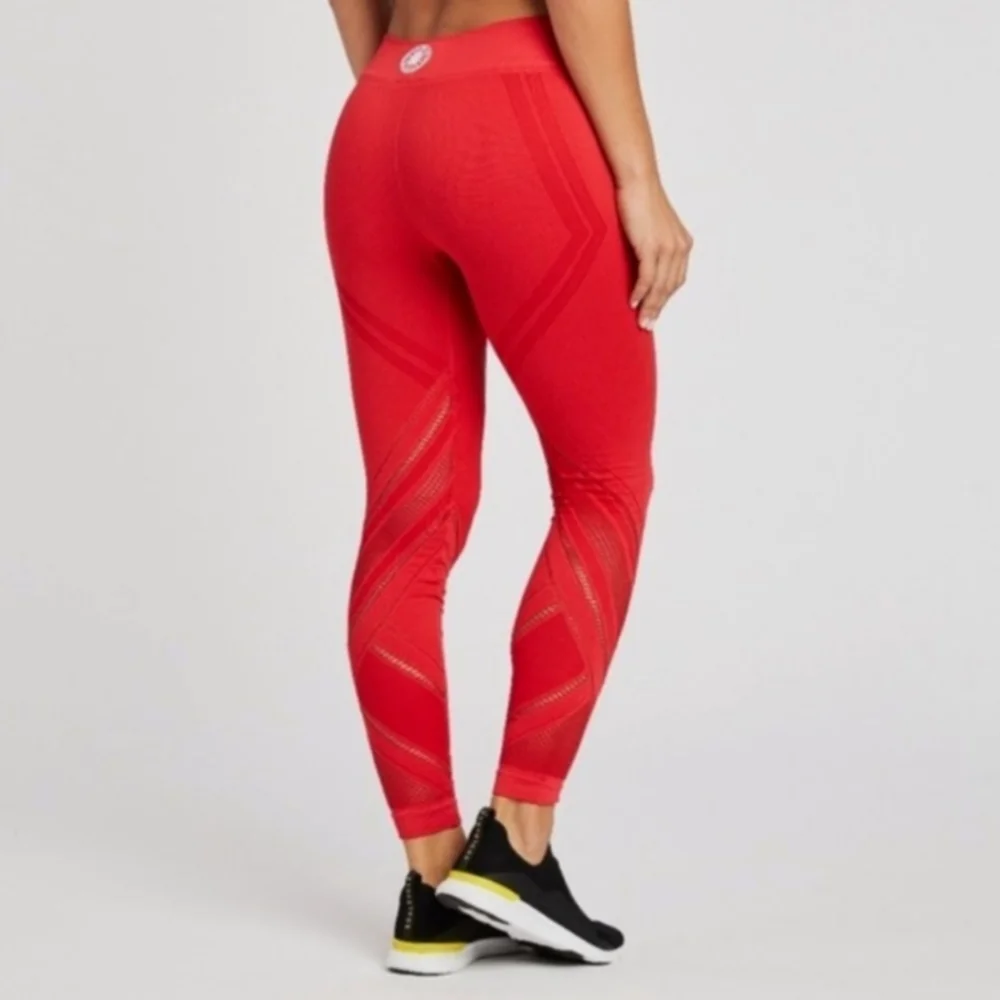Soulcycle x Nux Red Quintessential Cutout Lasercut Active Leggings - Picture 2 of 11